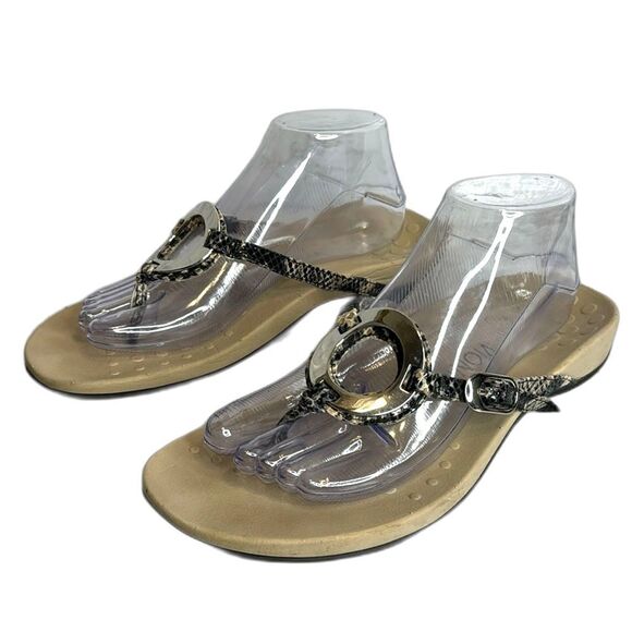 Vionic Karina Slip On Leather Slide Sandals Womens Size 10 - Picture 1 of 9